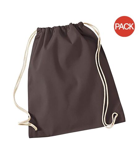 Lot de 2  Sac de gym 12 litres taille unique chocolat Westford Mill