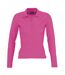 SOLS Womens/Ladies Podium Long Sleeve Pique Cotton Polo Shirt (Flash Pink) - UTPC330