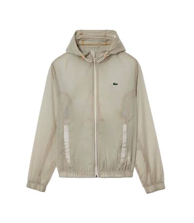 Mens Lightweight Water Repellent Sport Jacket Cream Lacoste