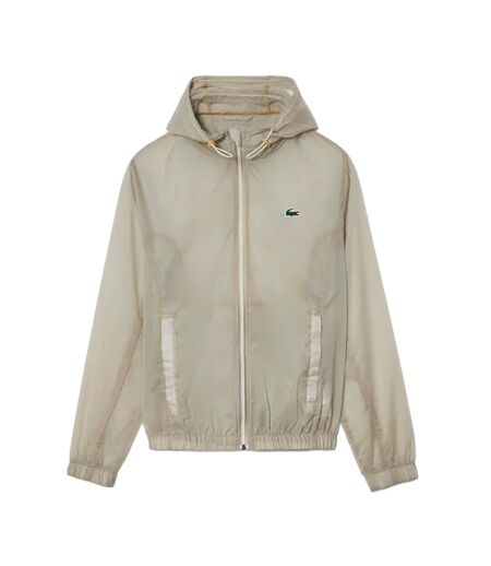Mens Lightweight Water Repellent Sport Jacket Cream Lacoste