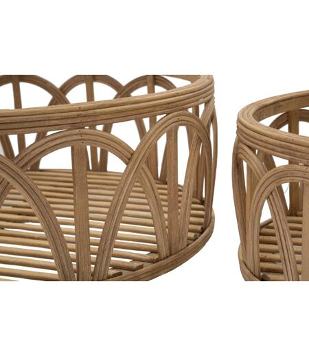 Lot de 3 Plateaux Décoratifs en Rotin Fuji 50cm Naturel