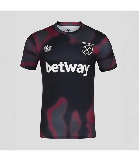 Mens 24/25 west ham united fc warm up jersey black/new claret/carbon Umbro