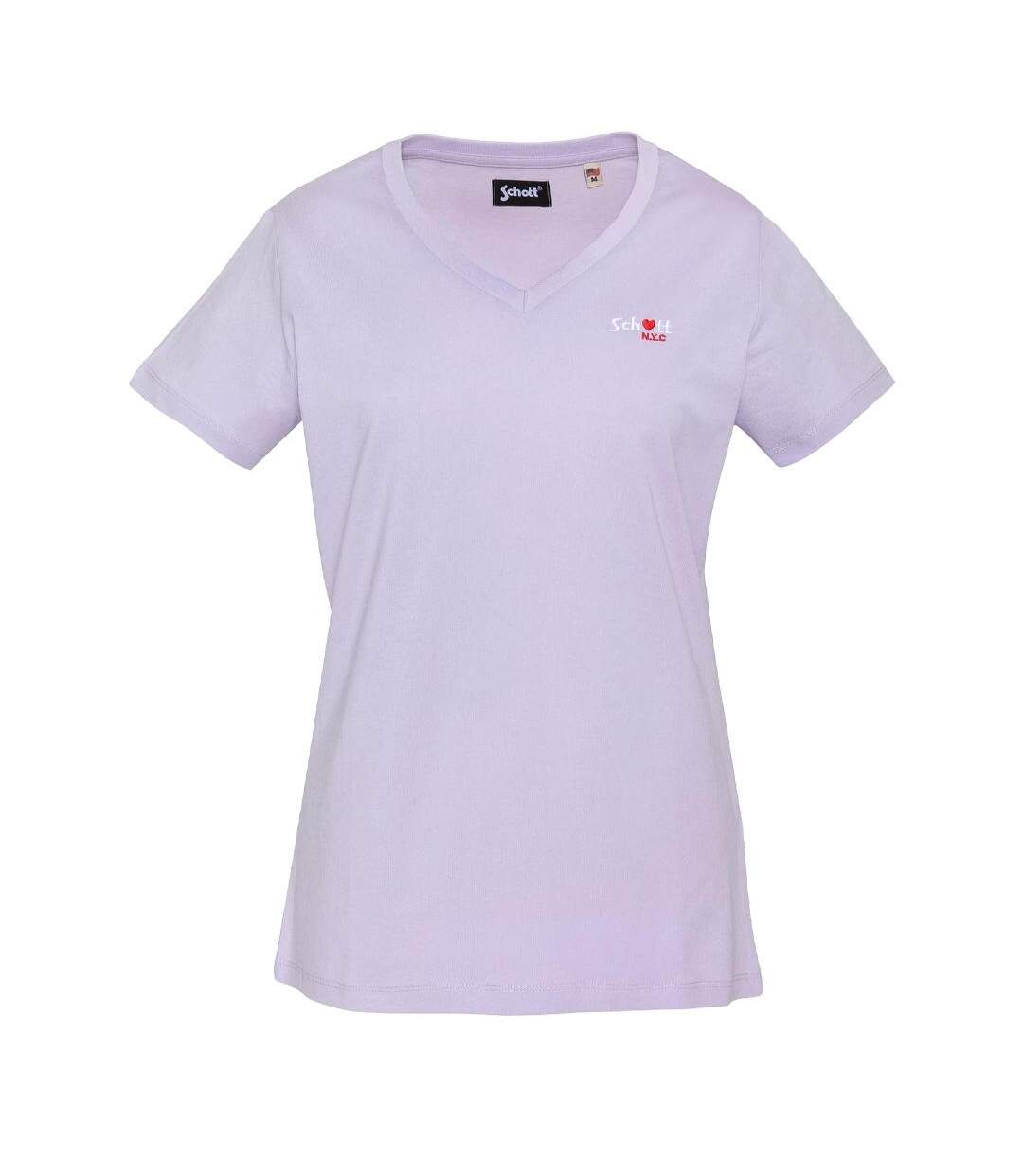 T-Shirt mauve femme schott tsbrodedw-1