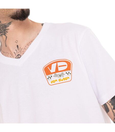 T-shirt homme regular col V en jersey 180GSM print devant et dos Nash Vondutch