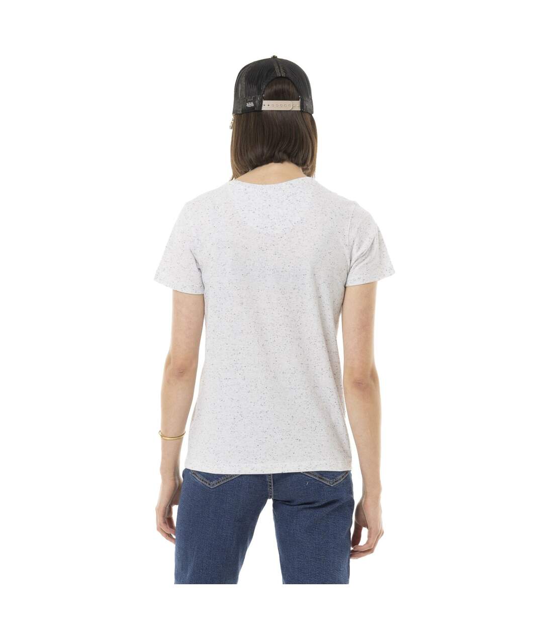 T-shirt femme moucheté col rond et motif perle Vondutch-2