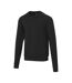 Unisex Adult Interlock Crew Neck Sports Sweatshirt Solid Black Elevate Life-3