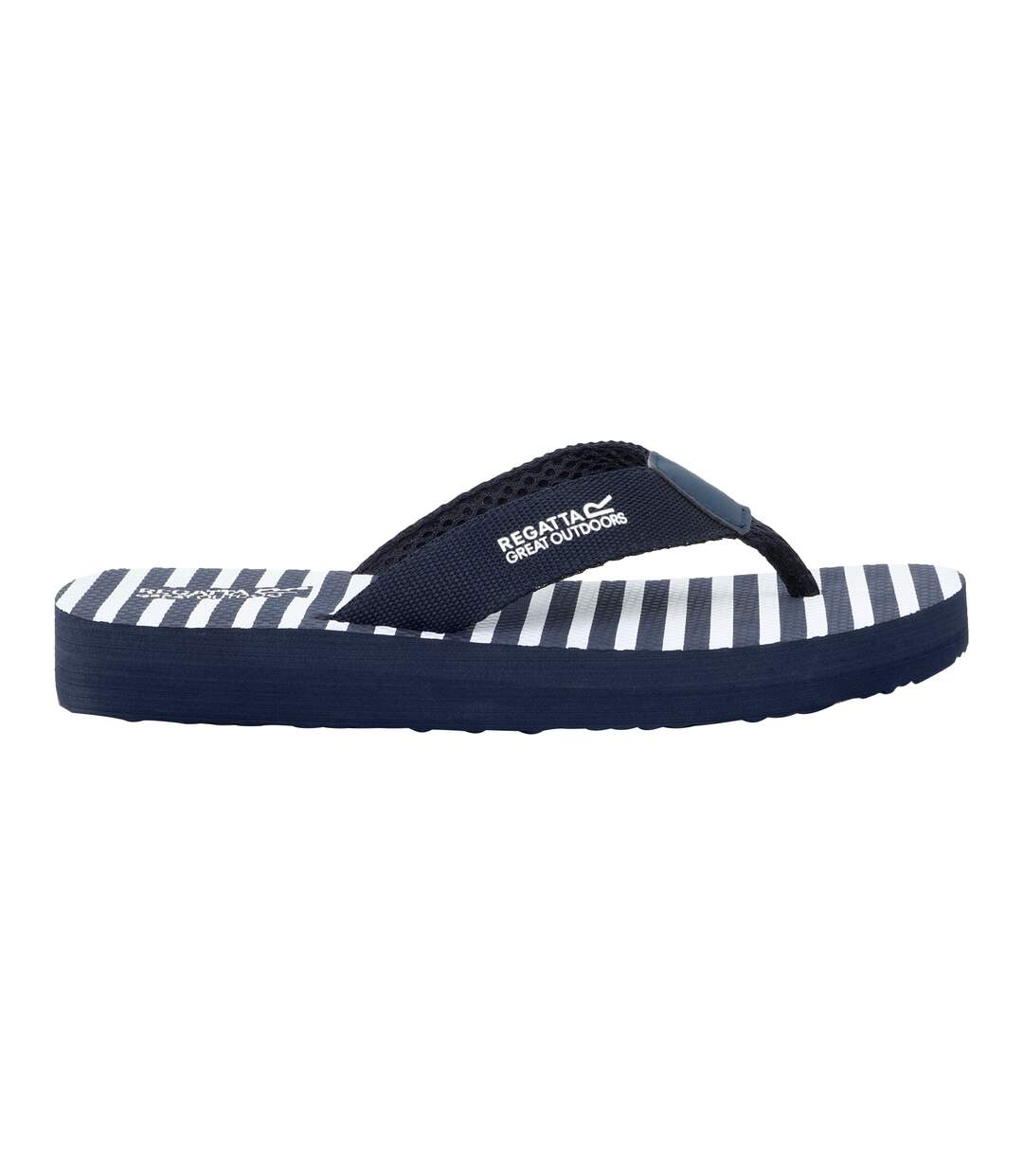 Womens/ladies Catarina Striped Flip Flops Navy White Regatta-3