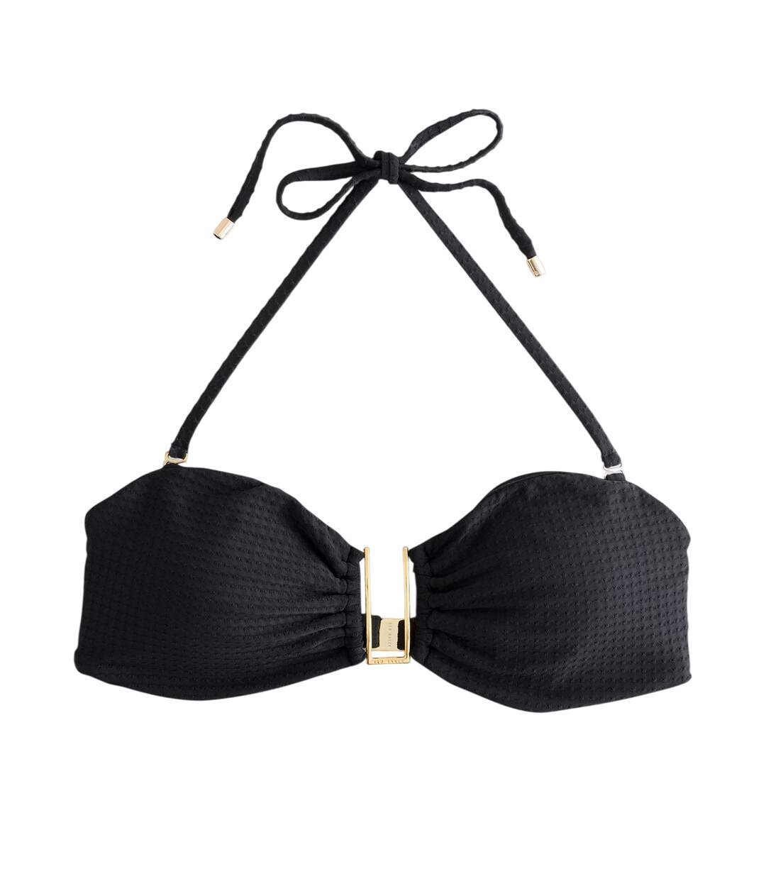 Womens/ladies Bar Tie Up Bikini Top Black Ted Baker-1