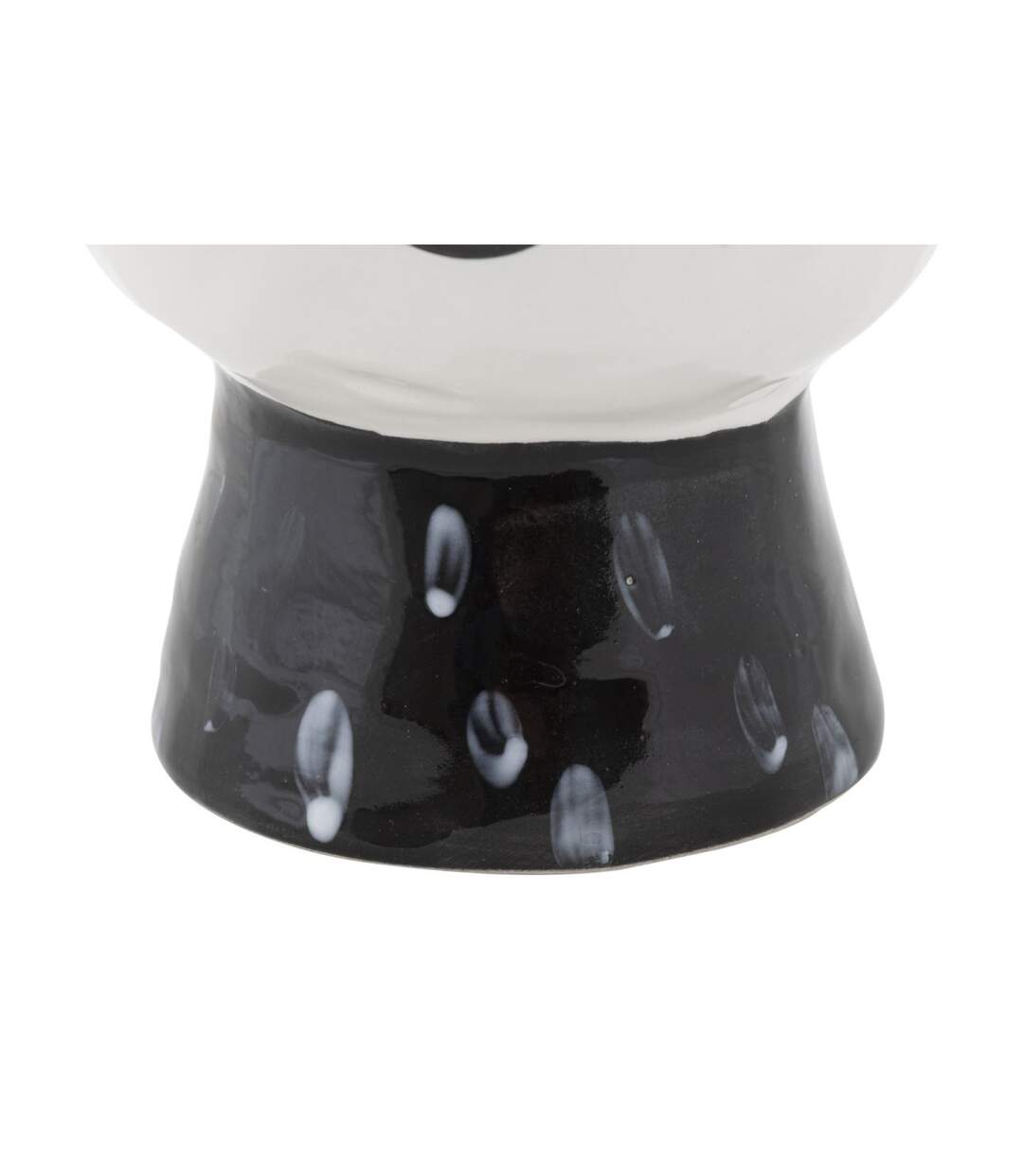 Vase Pot Visage en Porcelaine Face 18cm Blanc & Noir-5