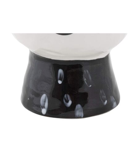 Vase Pot Visage en Porcelaine Face 18cm Blanc & Noir