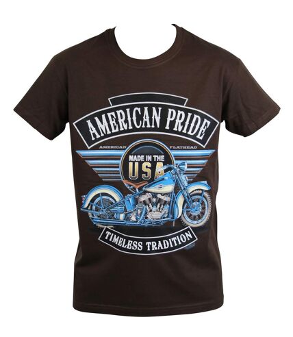 T-shirt homme manches courtes - Biker American Pride 22525 - marron