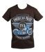 T-shirt homme manches courtes - Biker American Pride 22525 - marron