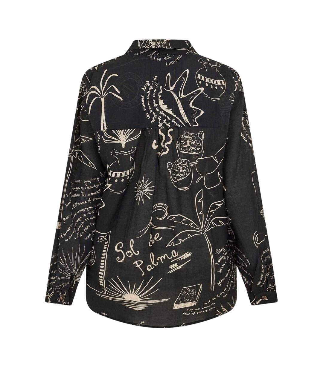 Womens/ladies Palma Miley Lyocell Long-sleeved Shirt Black White Never Fully Dressed-2