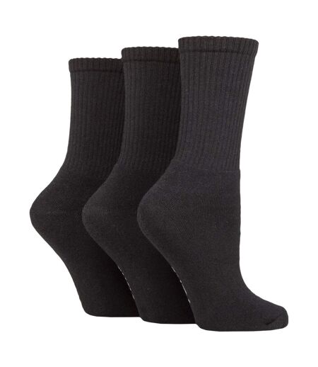3 Pack Ladies Plain Crew Sport Socks - Soft Cotton Everyday Athletic Socks