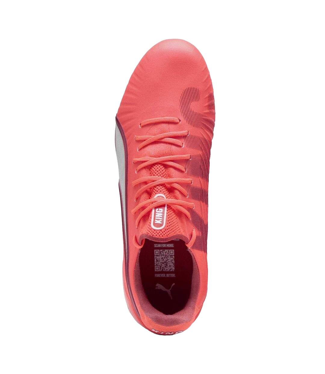 Womens/ladies King Ultimate Firm Ground Football Boots White Fire Red Puma-3