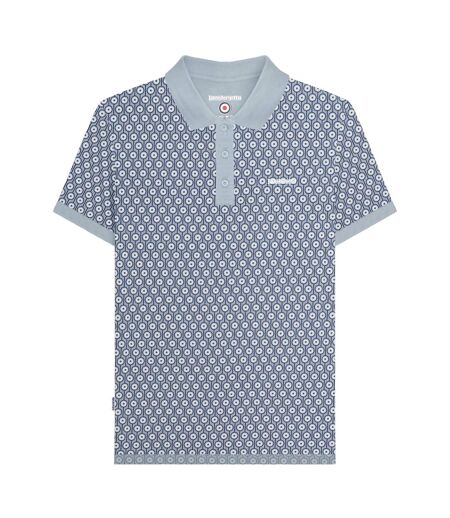 Mens Aw24 Geometric Polo Shirt Dusky Blue Lambretta