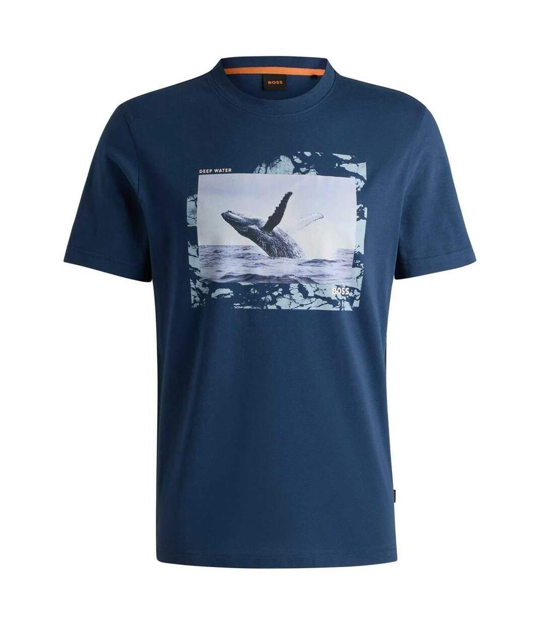 T-shirt Motif/style Baleine Homme Bleu Marine Boss-2