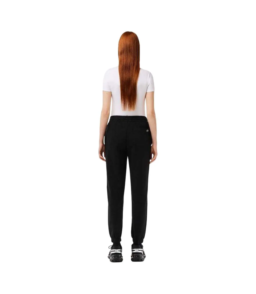 Womens/ladies Loungewear Fleece Relaxed Fit Joggers Black Lacoste-2