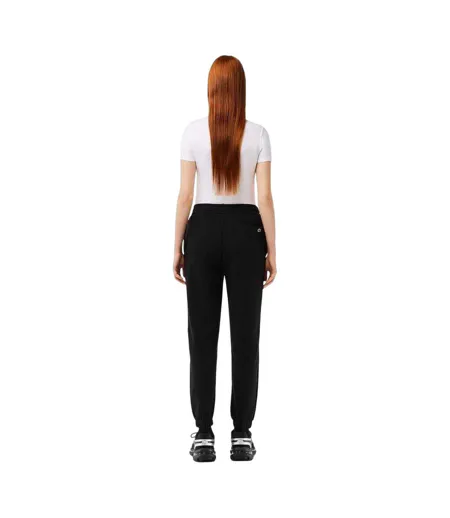 Womens/ladies Loungewear Fleece Relaxed Fit Joggers Black Lacoste