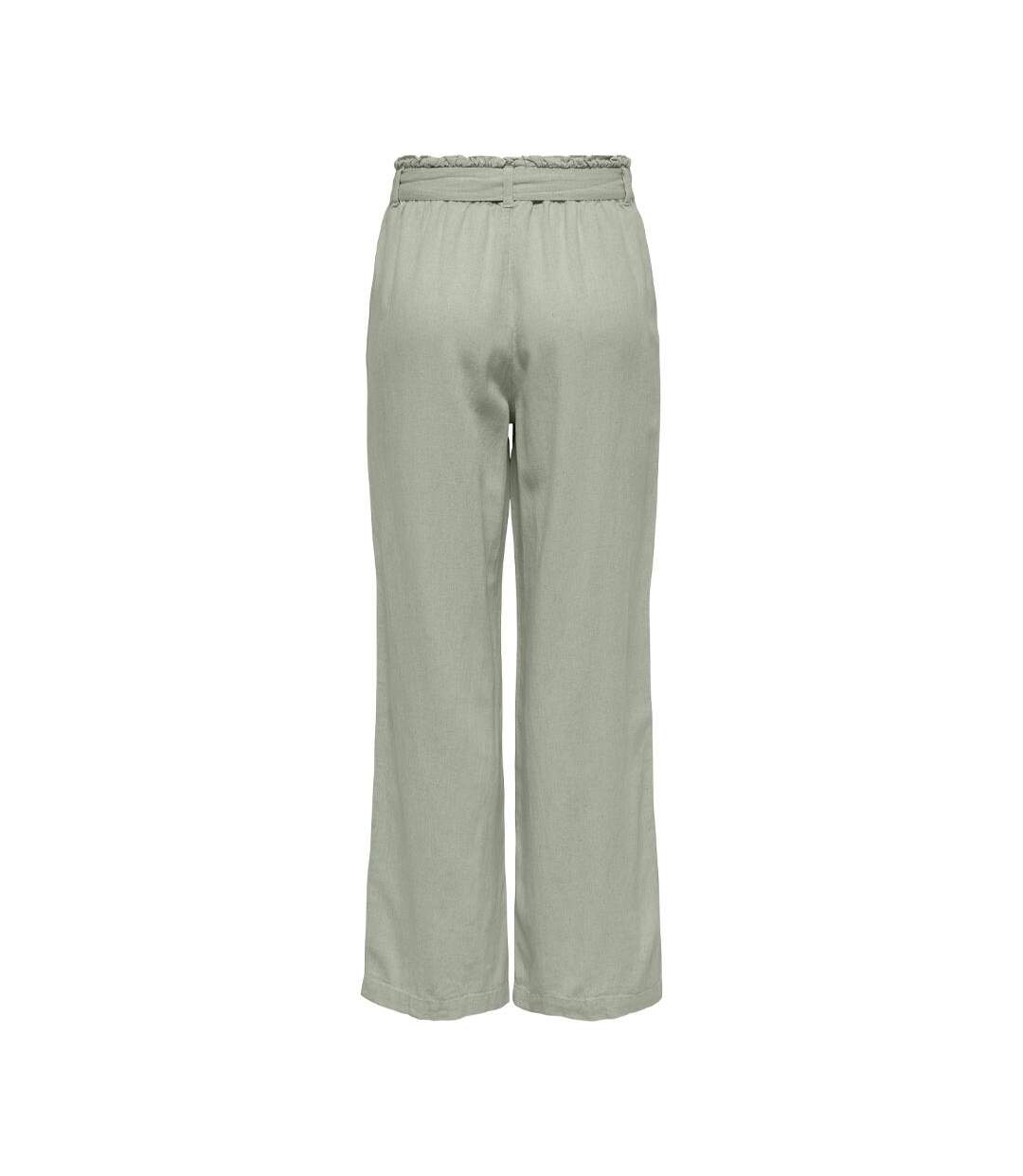 Pantalon vert femme jdy linen-2