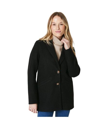 Womens/ladies single-breasted coat black Maine