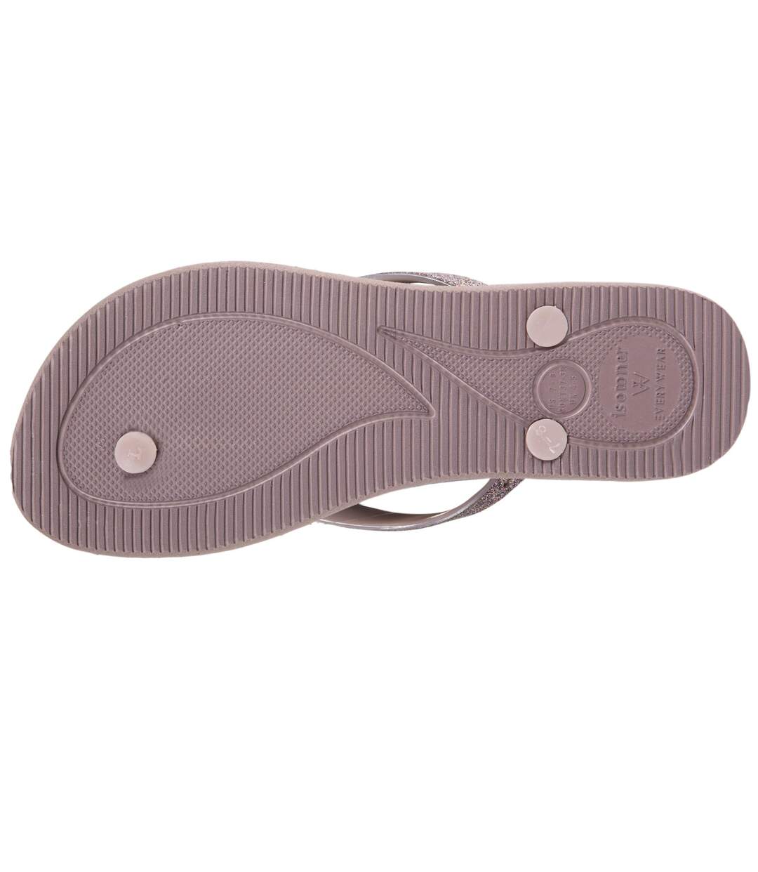 Isotoner Tongs femme confortable imprimé et tiges à paillettes-4