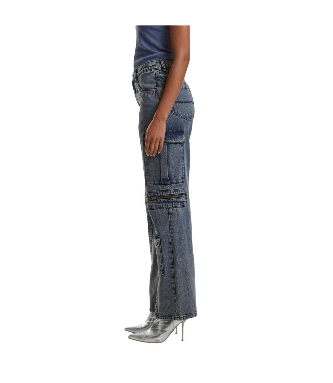 Pantalon Utility Femme Bleu Sombre Délavé Urban Classics-3