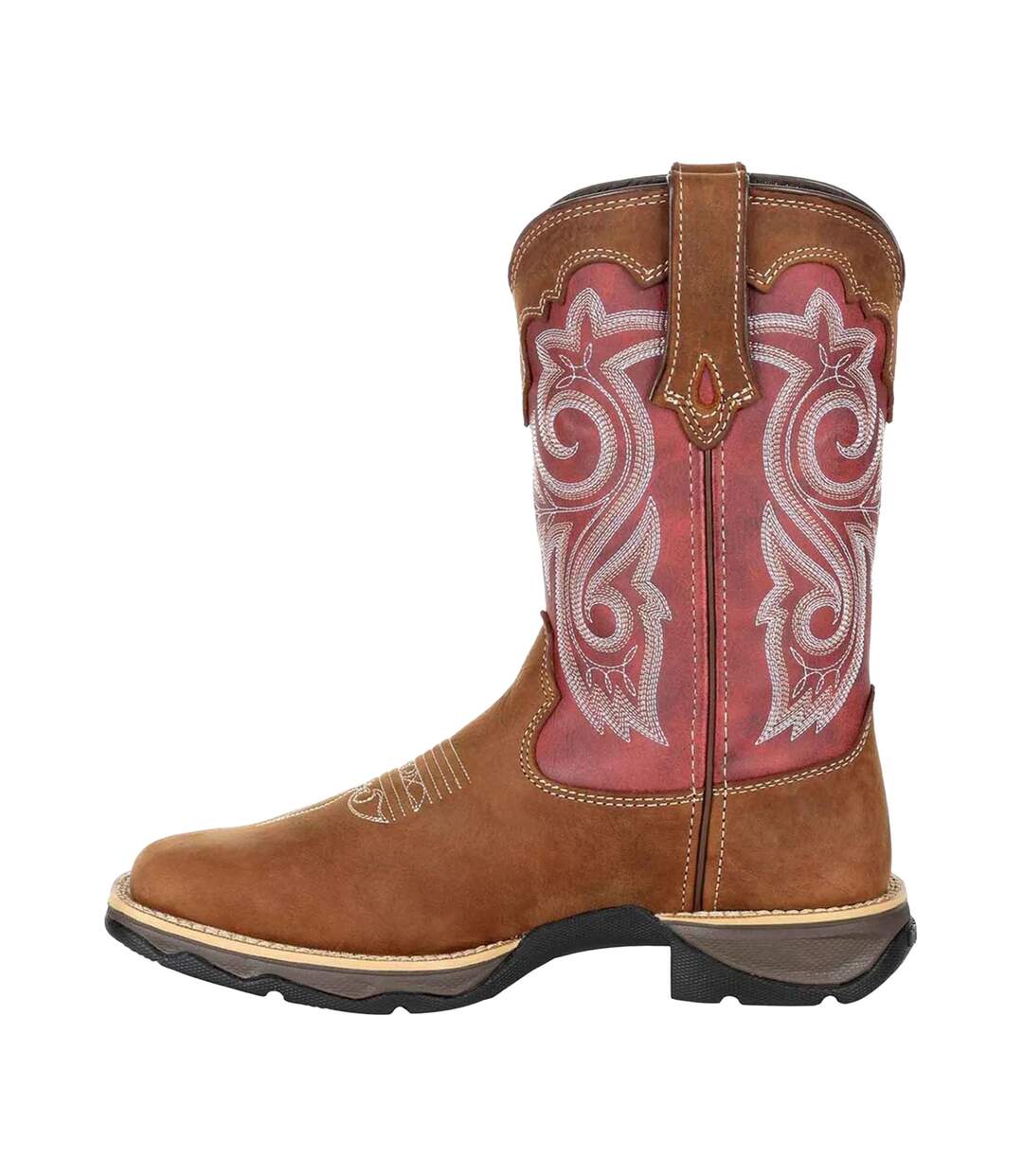 Bottes De Cowboy Lady Rebel Pro Femme Marron Ronces Rouge Rouille Durango-3