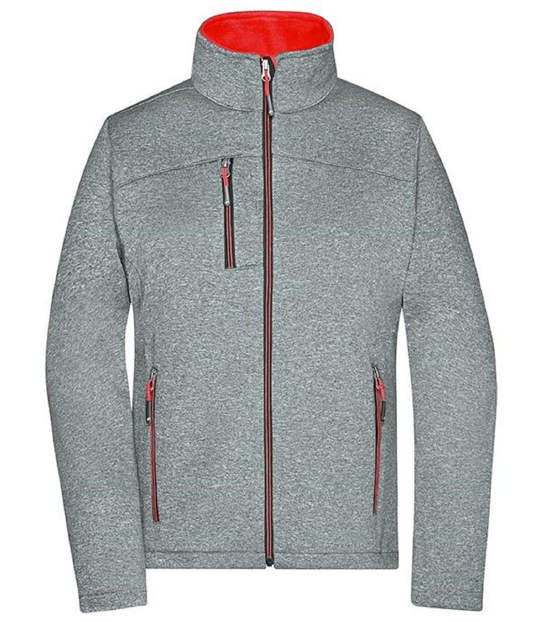 Veste softshell - Femme - JN1147 - gris chiné et rouge