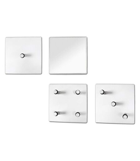 Lot de 4 Patères en Métal Laqué 15cm Blanc
