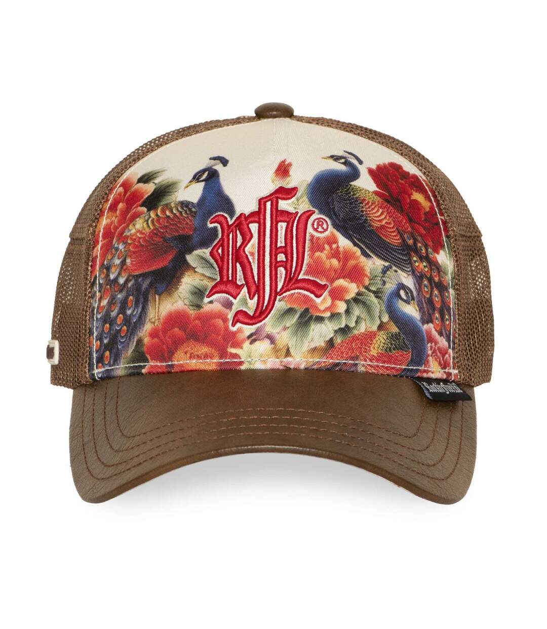 Casquette trucker imprimée filet logo brodé visière simili Kado Rock'n Free Life-2