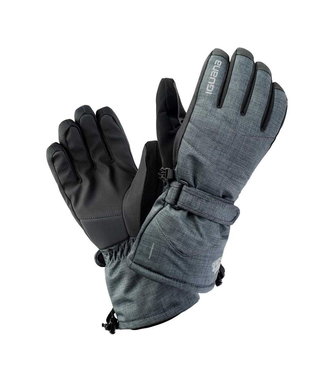 Gants De Ski Motif/style Logo Axel Homme Gris Foncé Chiné Noir Iguana-3