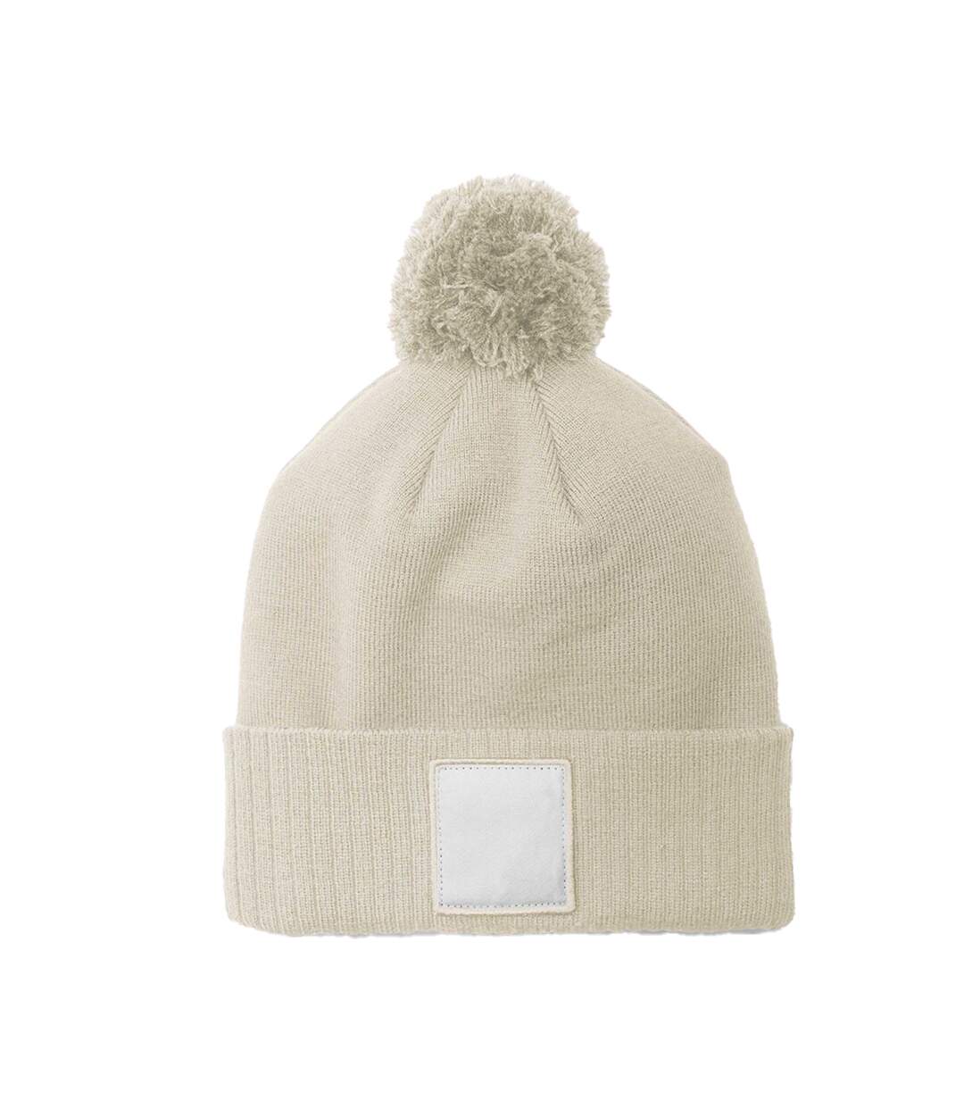 Bonnet Motif/style Pompon Blanc Cassé Beechfield-2
