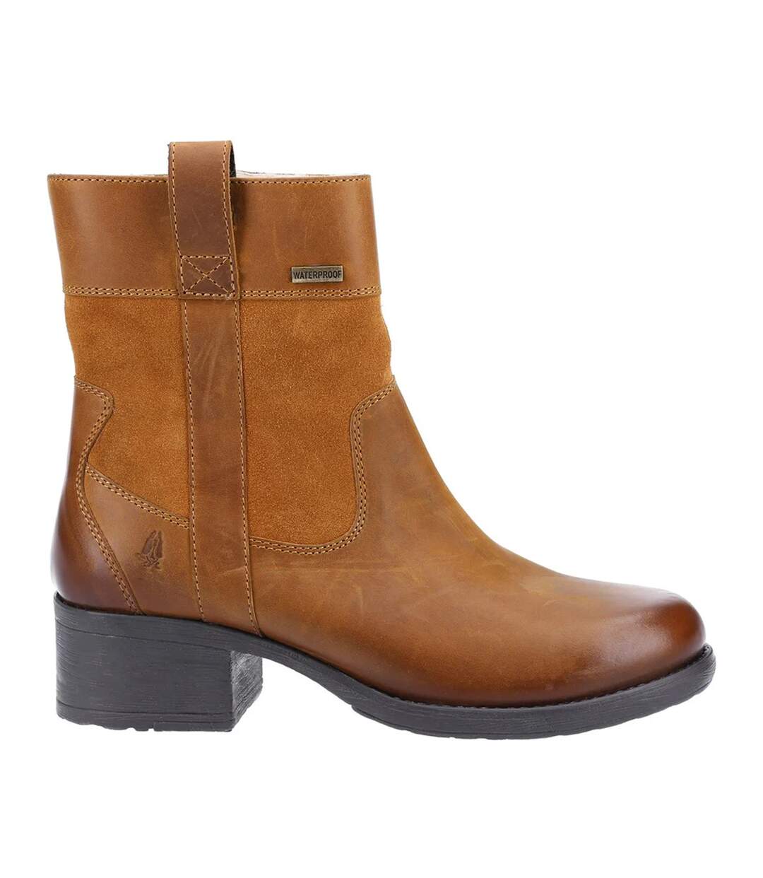 Womens/ladies Saskia Leather Boots Tan Hush Puppies-3