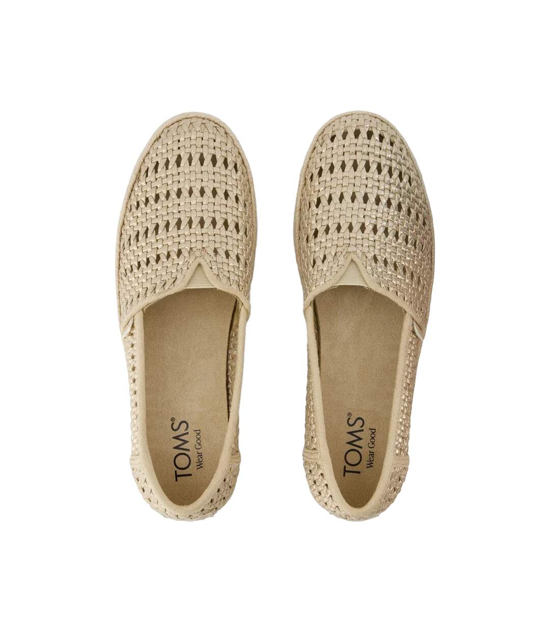 Womens/ladies Valencia Espadrilles Champagne Toms-3