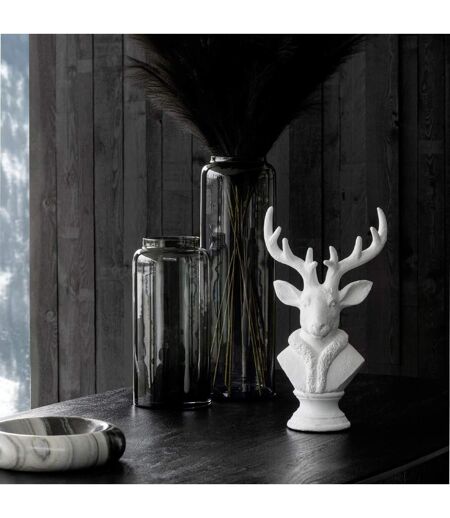 Tête de Cerf en Résine Courchevel 38cm Blanc