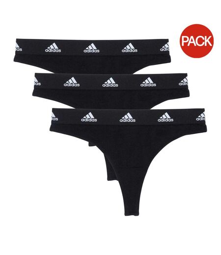 Lot De 3  Strings Sport Femme Noir Adidas