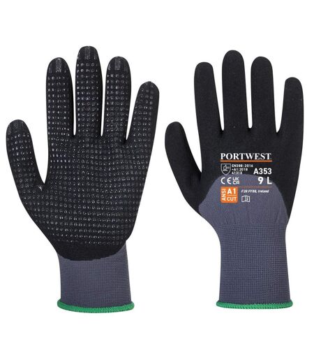 Unisex adult a353 dermiflex ultra plus grip gloves s grey/black Portwest