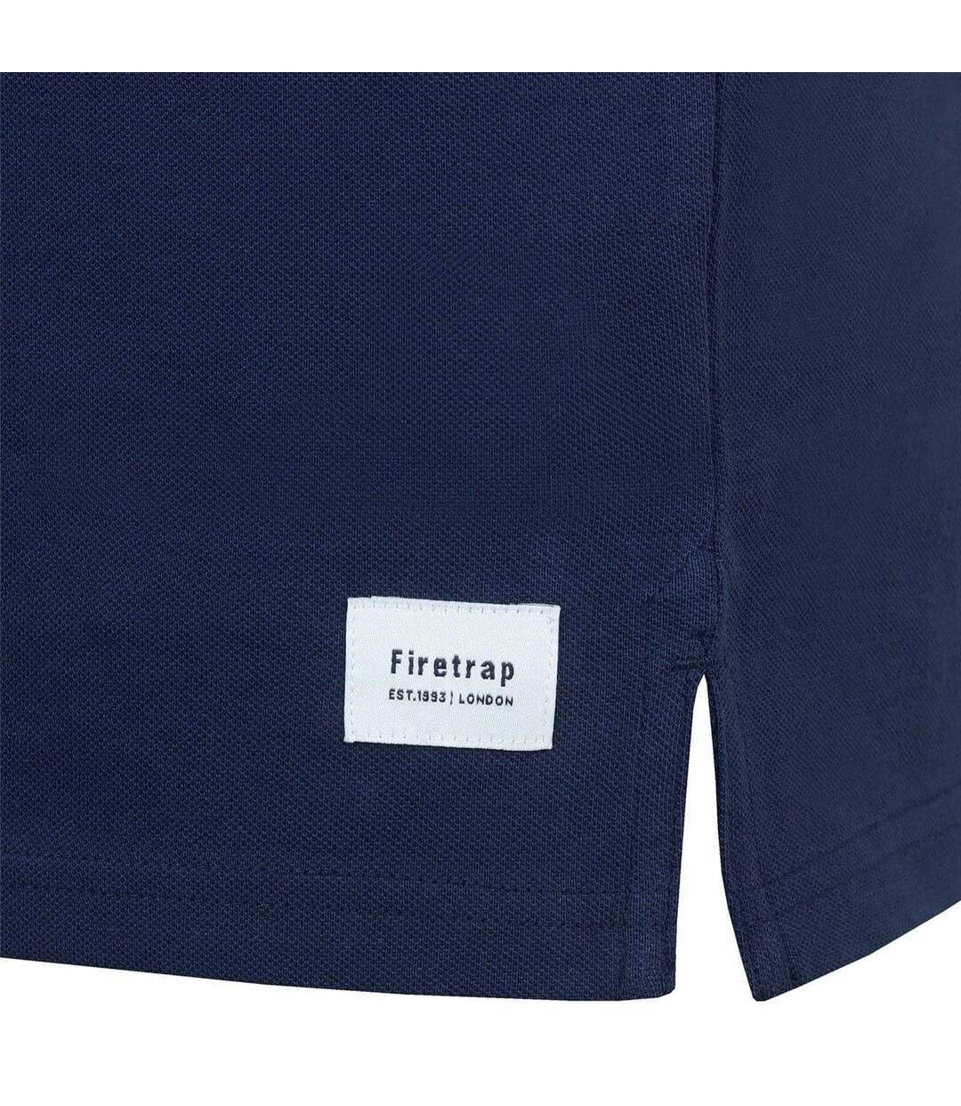 Mens Lazer Logo Cotton Polo Shirt Navy Firetrap-3