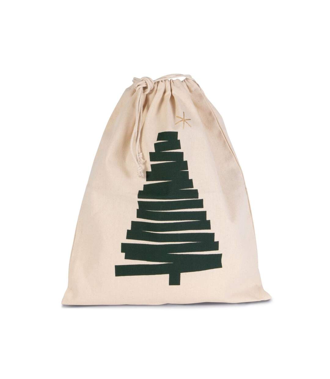 Sac à dos en toile motif sapin de Noël - KI0746 - beige