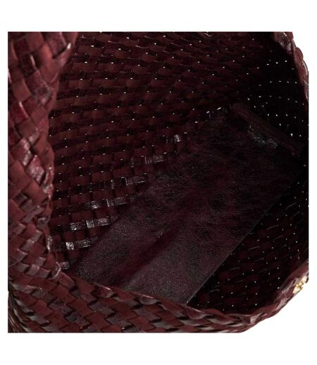 Basket Weave Hobo Bag One Size Aubergine Dune London