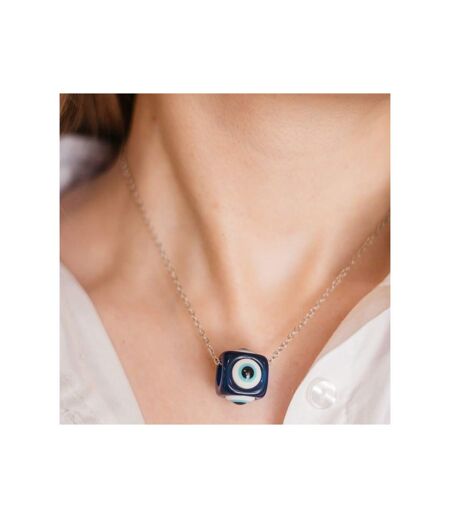 Evil Eye Dice Square Bead Minimalist Adjustable Pendant Protection Necklace