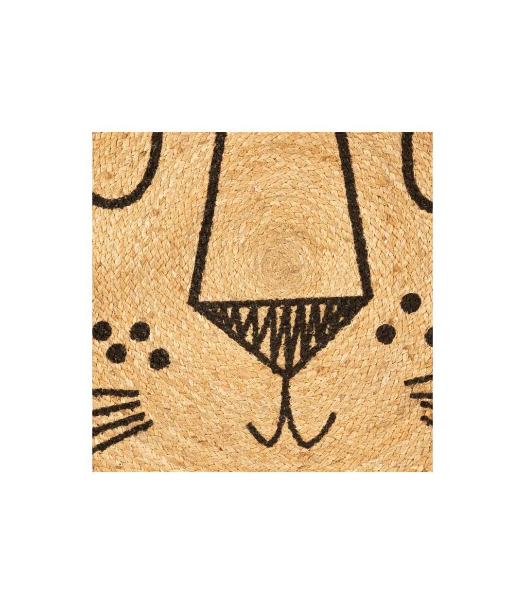 Tapis Enfant Déco en Jute Lion 90cm Marron-3