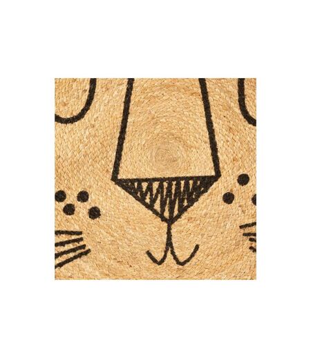 Tapis Enfant Déco en Jute Lion 90cm Marron