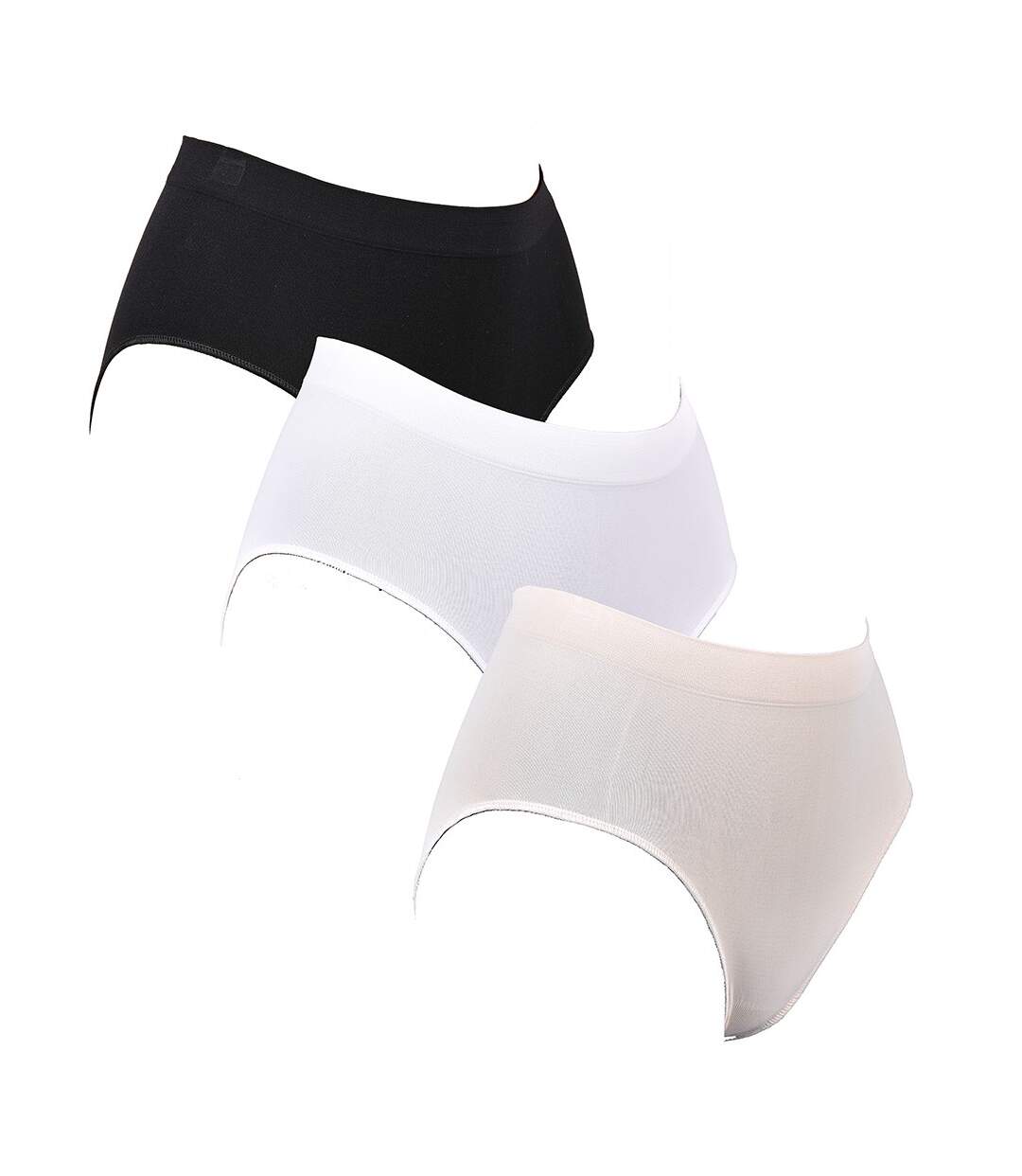 Culottes Femme Confort Maitien en Coton Qualité supérieure Pack de 3 Culottes Sans Couture Taille Haute