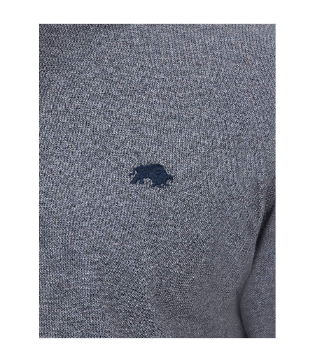 Mens Classic Organic Polo Shirt Grey Marl Raging Bull-3