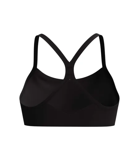 Womens/ladies Solid Racerback Bikini Top Black Speedo