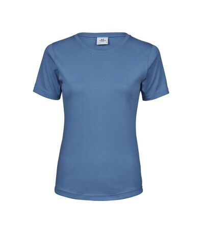 Womens/ladies Interlock Short Sleeve T-shirt Ocean Blue Tee Jays
