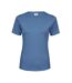 Womens/ladies Interlock Short Sleeve T-shirt Ocean Blue Tee Jays-1