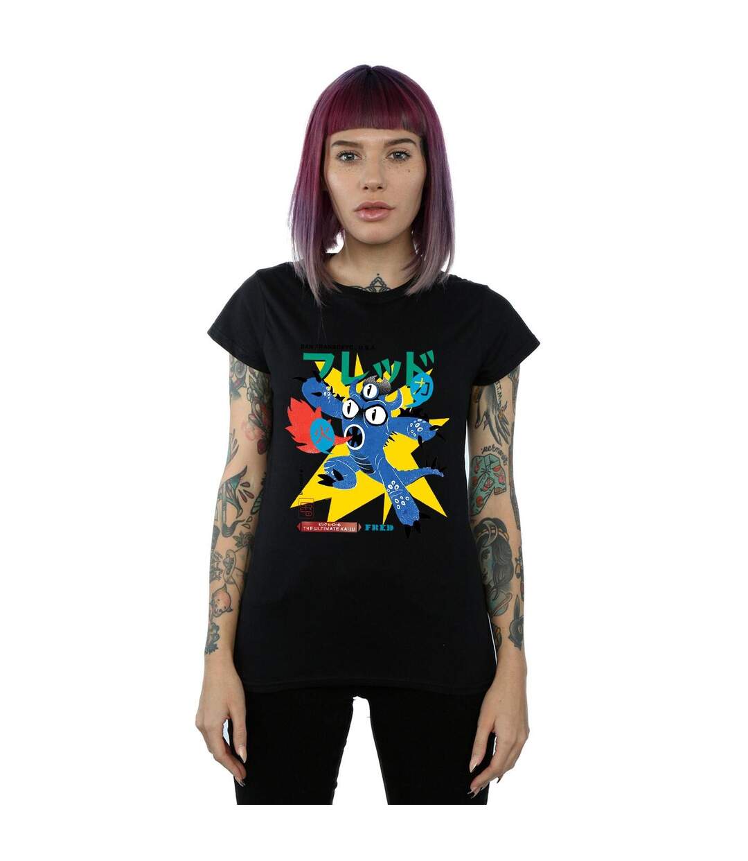 Disney - T-shirt BIG HERO FRED ULTIMATE KAIJU - Femme (Noir) - UTBI15095-2